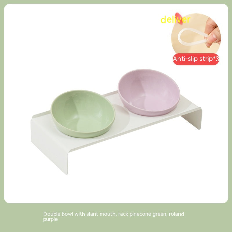Ceramic Beveled Pet Feeding Bowl