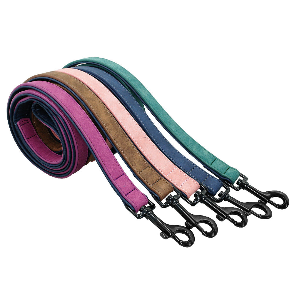 Pull Resistant Leather Pet Leash Durable Walking Lead