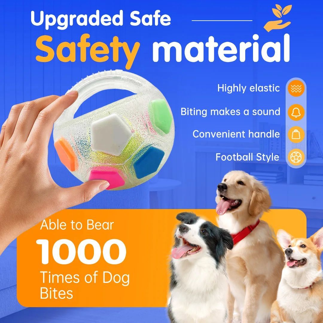 Football Tennis Ball Shaped Interactive Pet Toy Bite Resistant