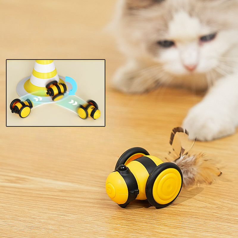 Electric Moving Interactive Feather Teaser Pet Toy