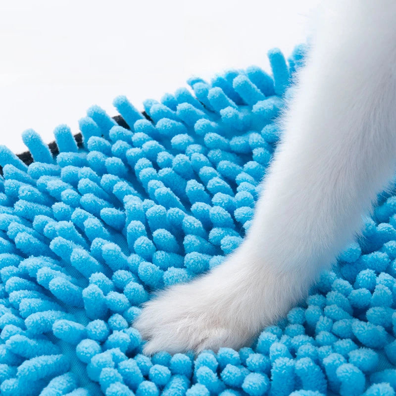Microfiber Pet Bath Towel Super Absorbent Quick Dry Grooming Cloth With Hand Pockets