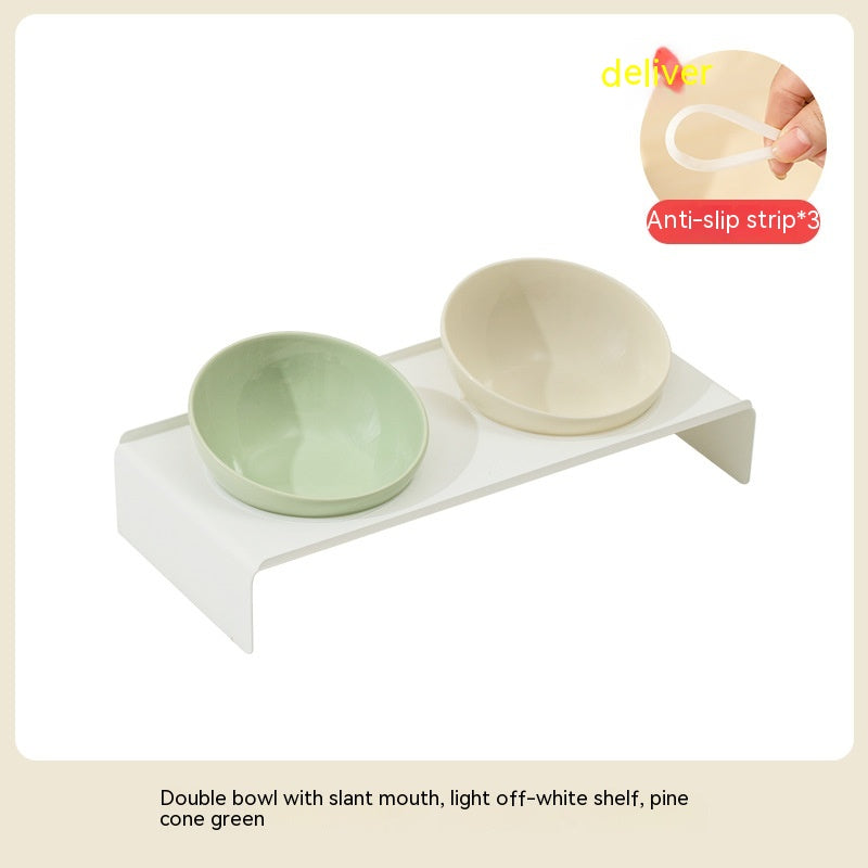 Ceramic Beveled Pet Feeding Bowl