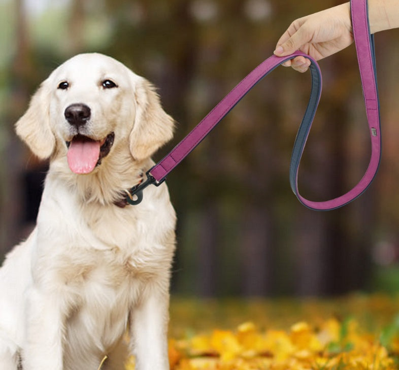 Pull Resistant Leather Pet Leash Durable Walking Lead