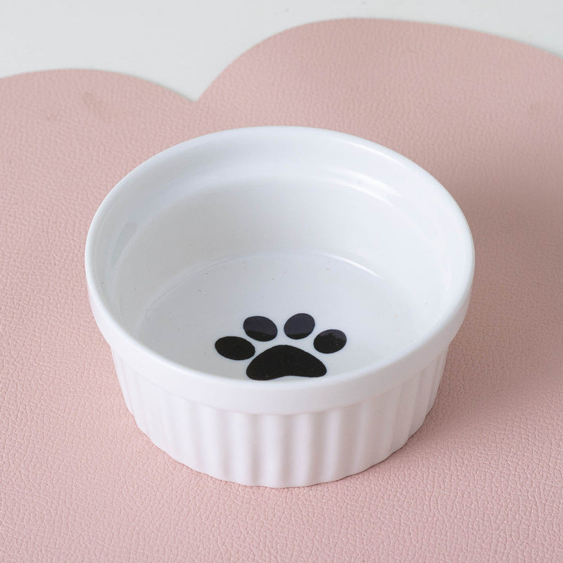 Ceramic Double Elevated Pet Feeding Water Bowl