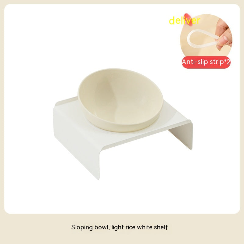 Ceramic Beveled Pet Feeding Bowl