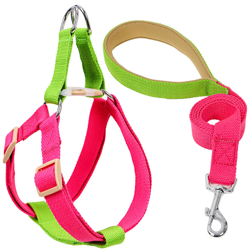 Color Drawstring Vest-Style Pet Leash Walking Control