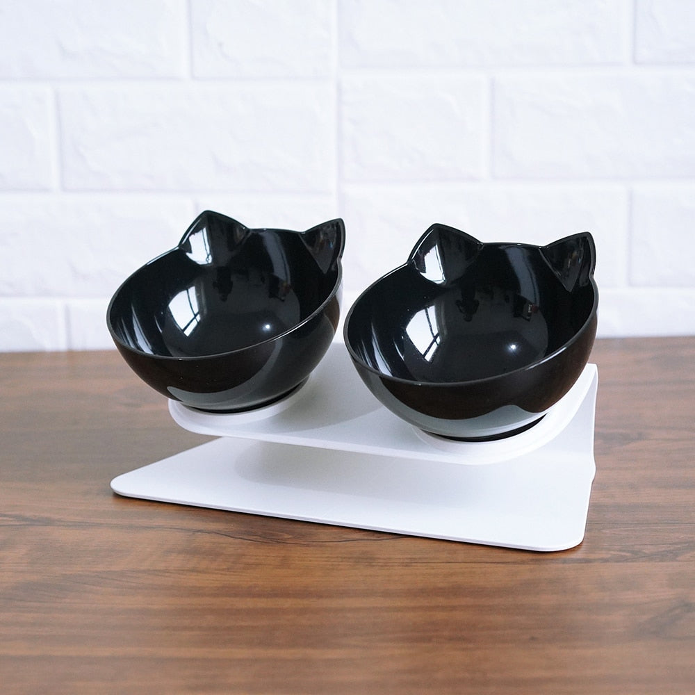 Non Slip Double Pet Bowl With Raised Stand Design