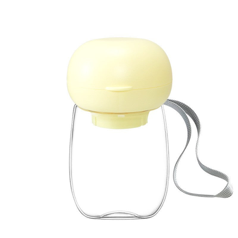 Portable Pet Water Bottle Travel Drinking Cup Bowl With Lanyard