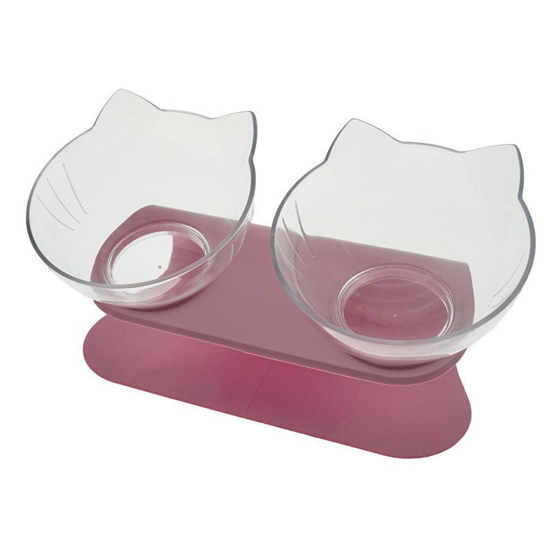 Non Slip Double Pet Bowl With Raised Stand Design