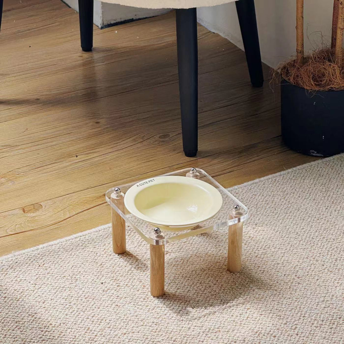 Anti Tumble Ceramic Elevated Pet Double Feeding Bowl