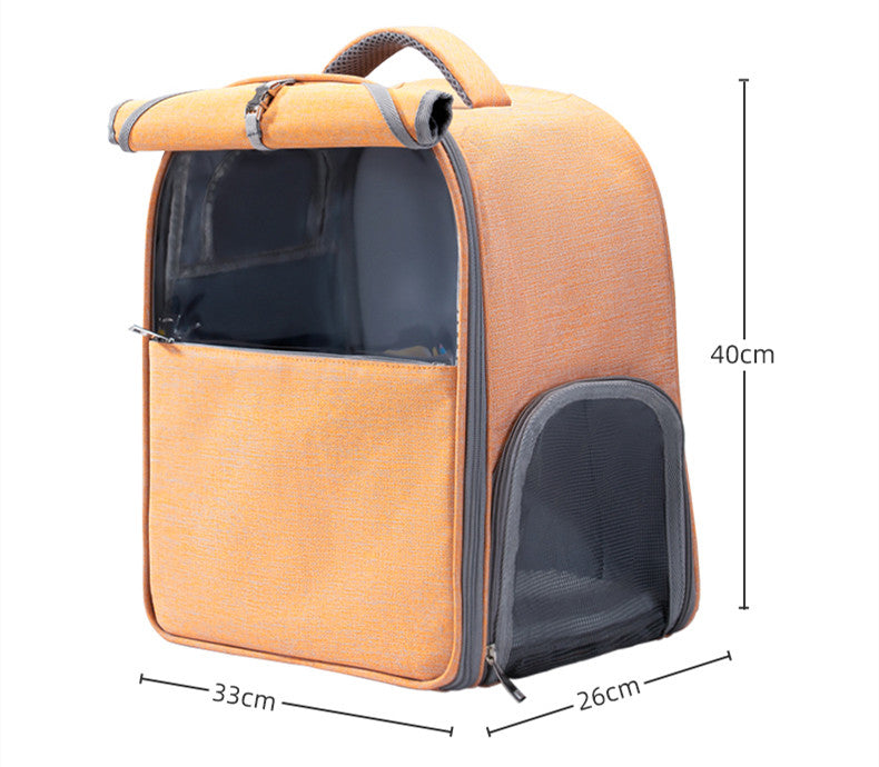 Large Capacity Canvas Pet Backpack For Outdoor Travel