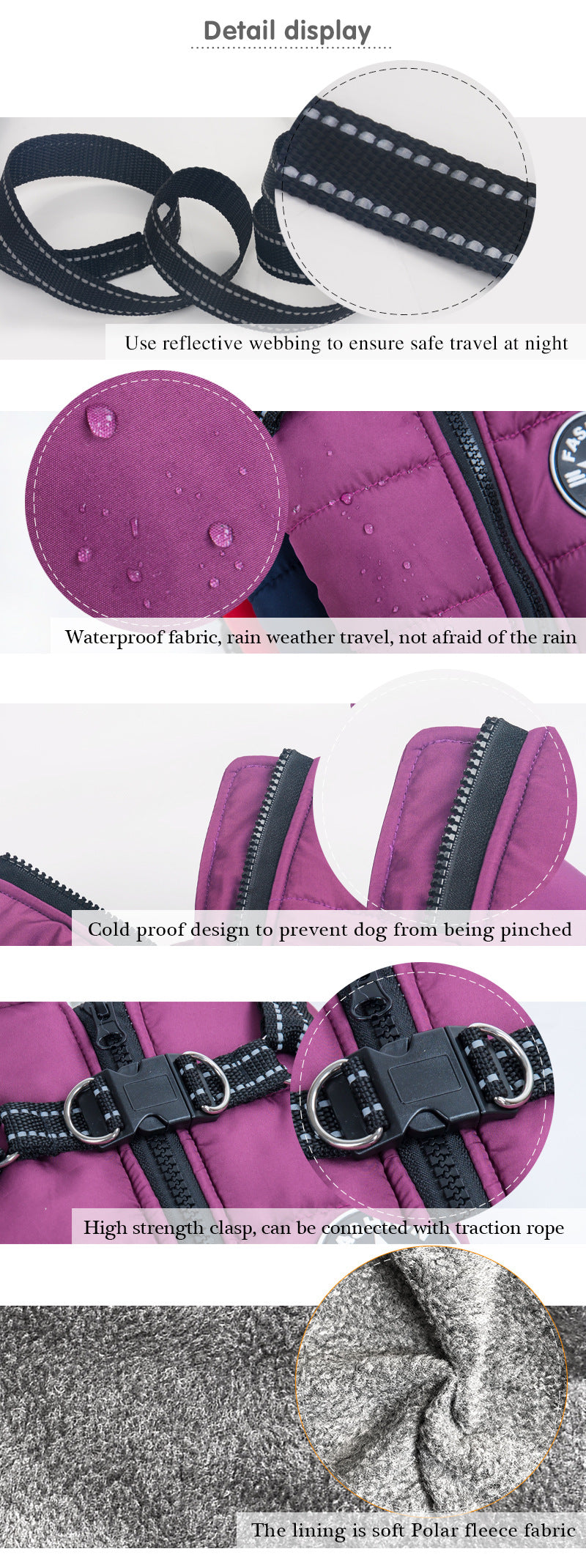 Reflective Waterproof Warm Pet Shell Coat Autumn Winter Clothing