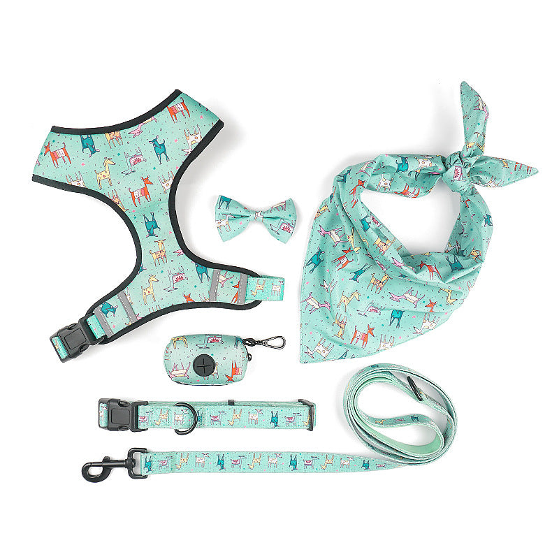 Pet Harness With Bow Adjustable Comfortable Walking Leash