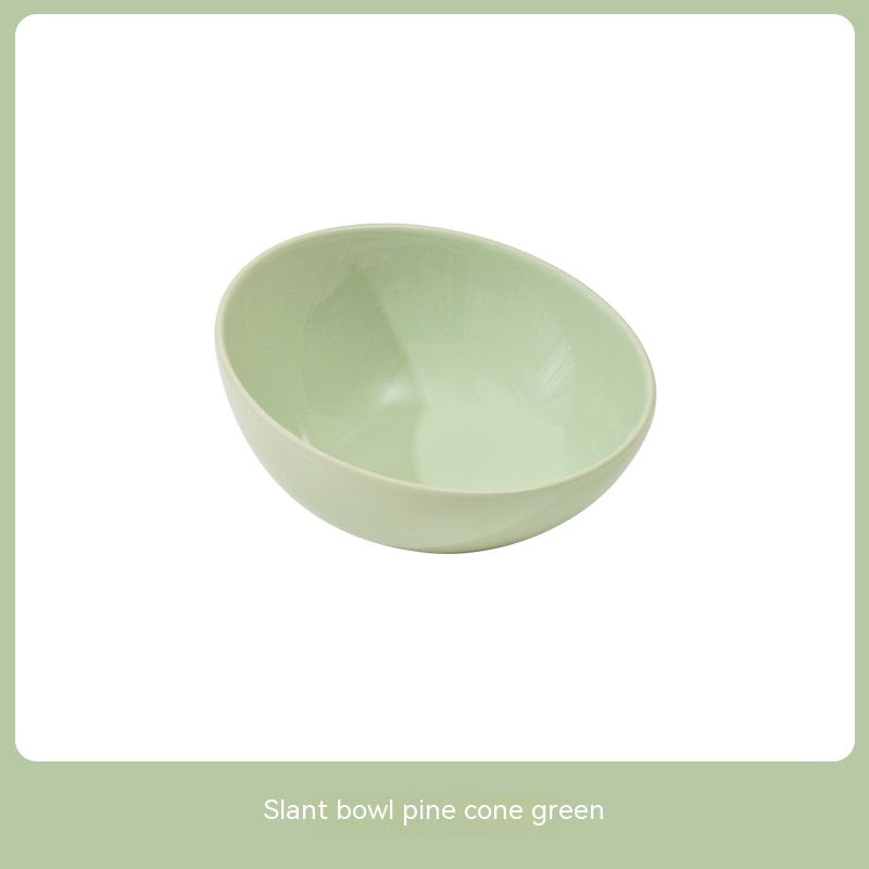 Ceramic Beveled Pet Feeding Bowl