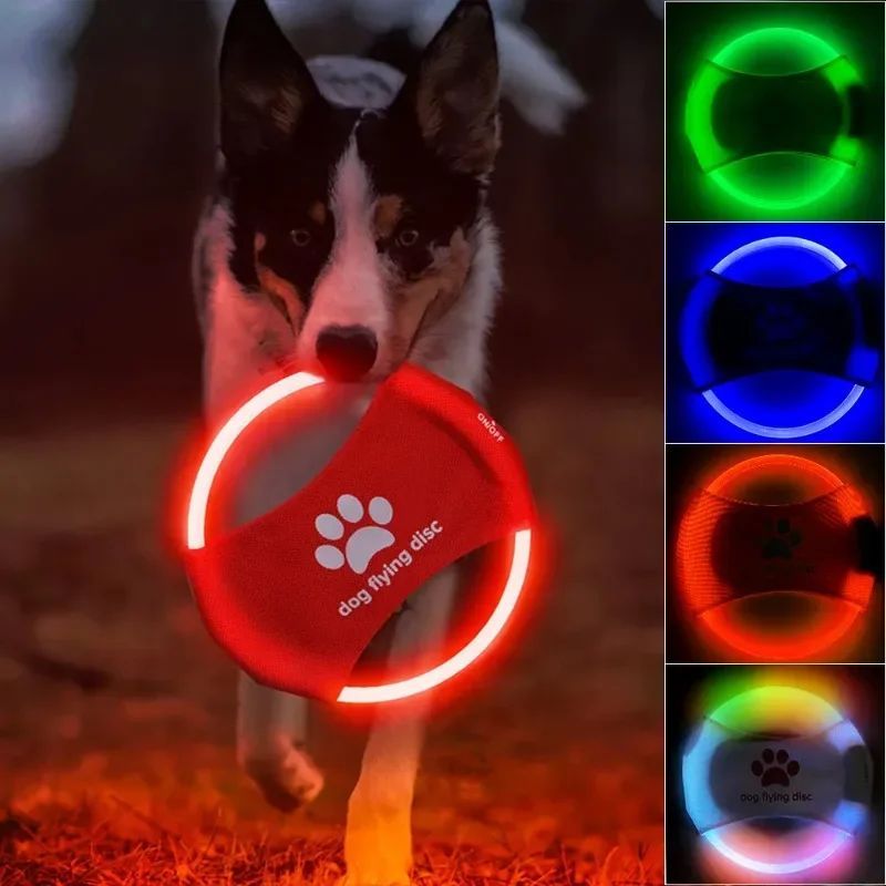 LED Glowing Flying Disc Interactive Pet Training Toy