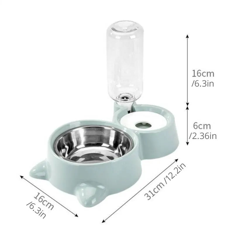 Automatic Pet Food And Water Dispenser Gravity Feeding Bowl