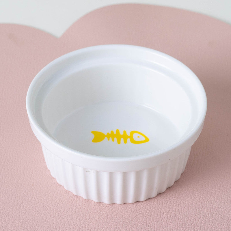 Ceramic Double Elevated Pet Feeding Water Bowl