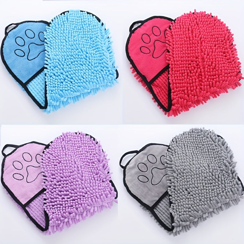 Microfiber Pet Bath Towel Super Absorbent Quick Dry Grooming Cloth With Hand Pockets