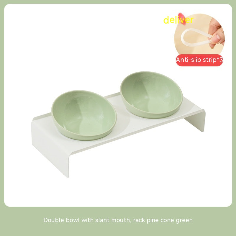 Ceramic Beveled Pet Feeding Bowl