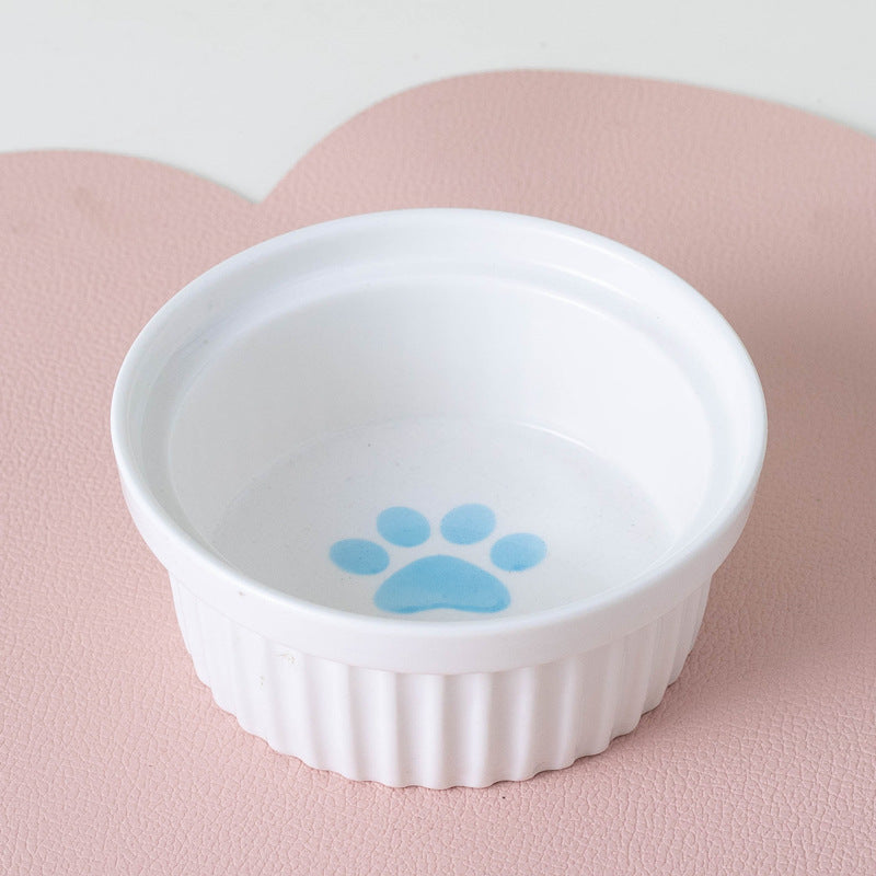 Ceramic Double Elevated Pet Feeding Water Bowl