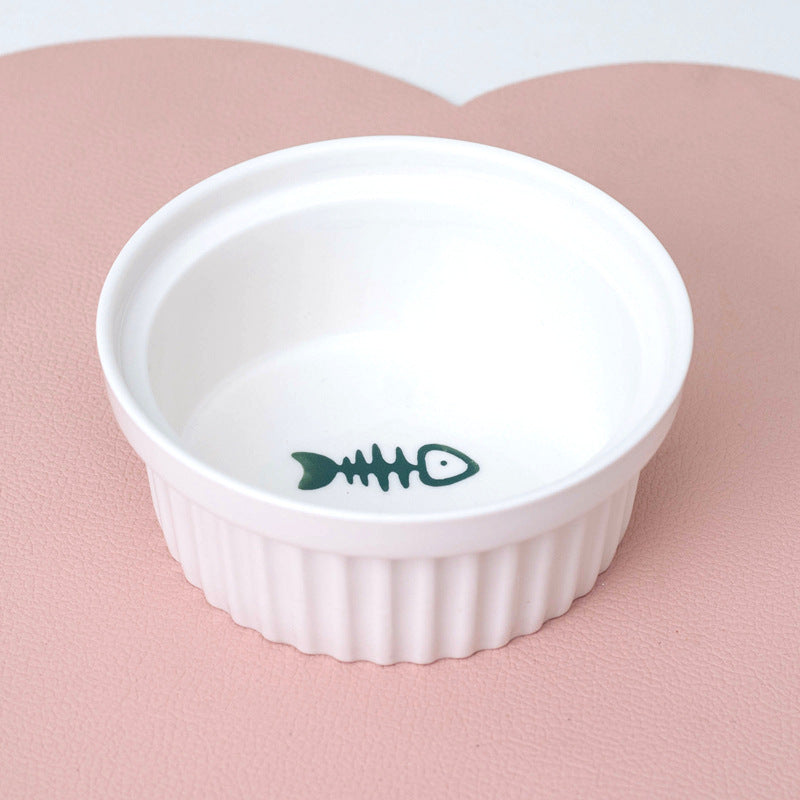 Ceramic Double Elevated Pet Feeding Water Bowl