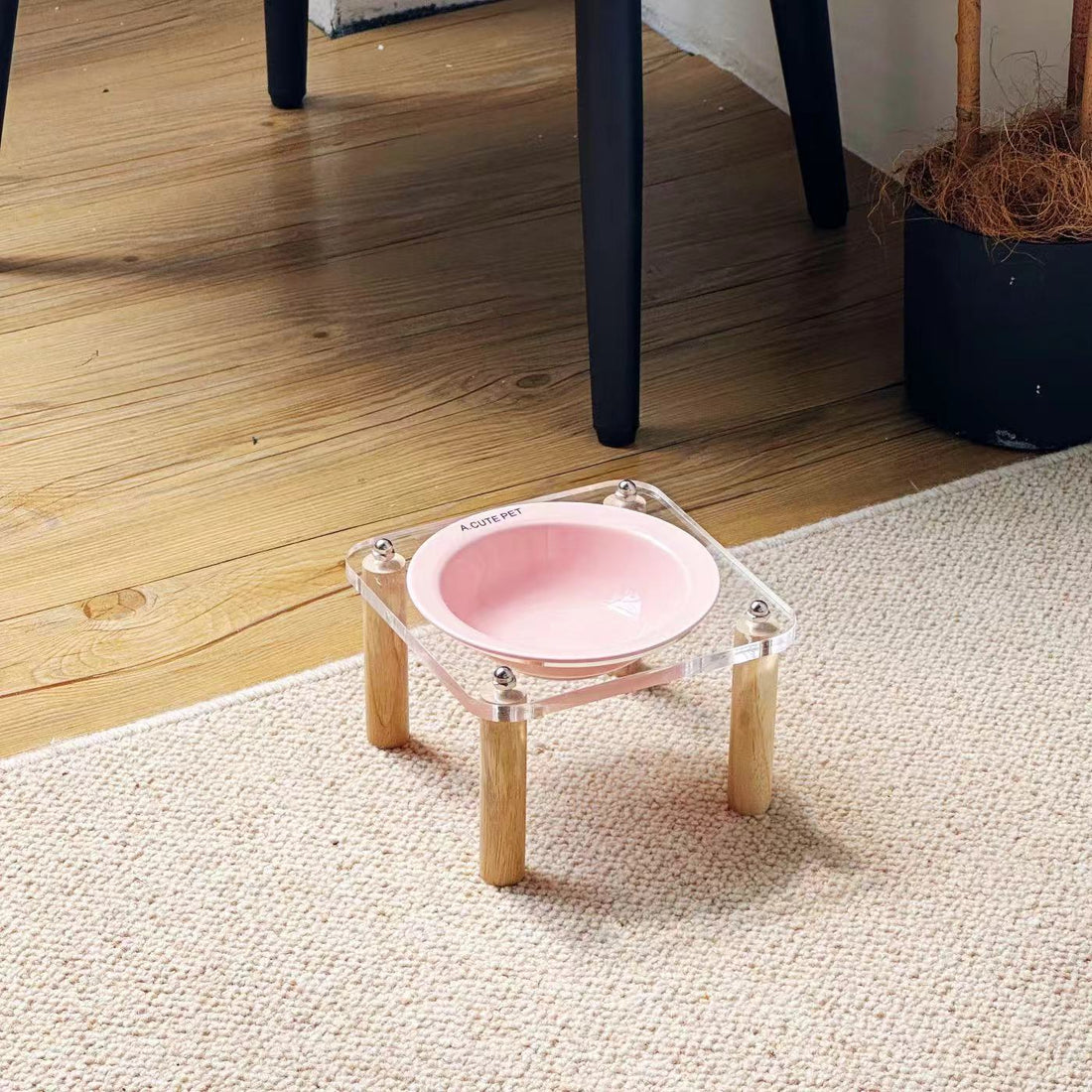 Anti Tumble Ceramic Elevated Pet Double Feeding Bowl