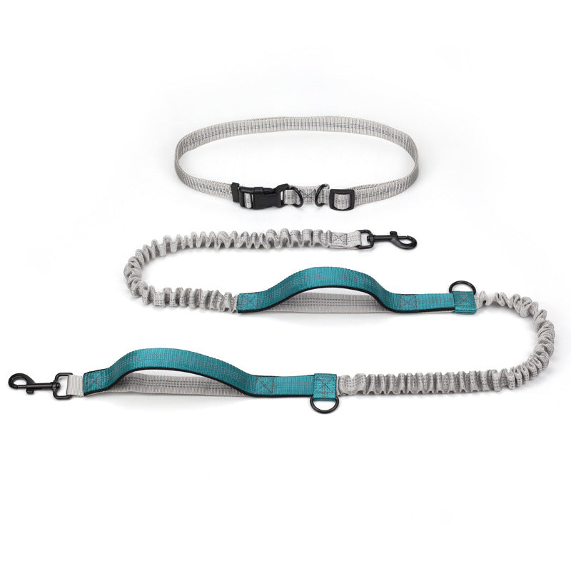 Multifunctional Reflective Double Pet Leash With Telescopic Design