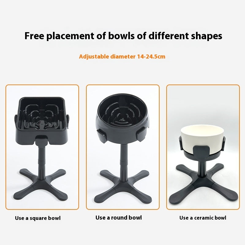 Adjustable Height Pet Bowl Stand With Anti-Tip Design