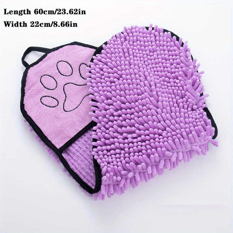 Microfiber Pet Bath Towel Super Absorbent Quick Dry Grooming Cloth With Hand Pockets