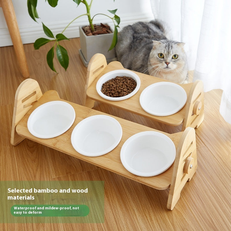 Oblique Mouth Pet Bowl With Cervical Spine Protection