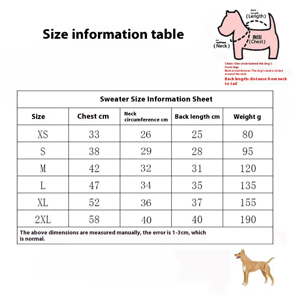 Autumn Winter Thick Warm Pet Sweater Clothing Outfit