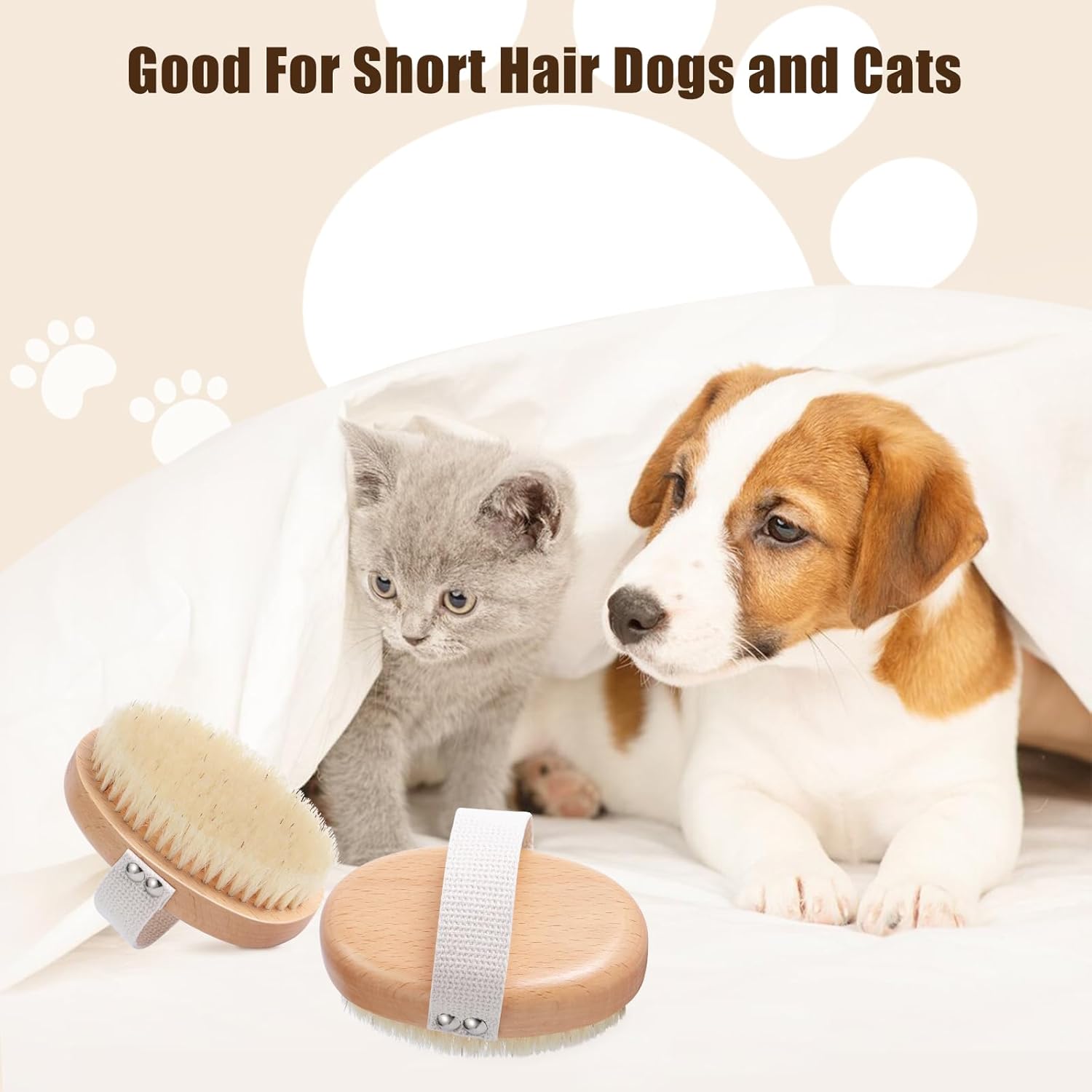 Soft Boar Bristle Pet Palm Grooming Brush Shedding Control Tool