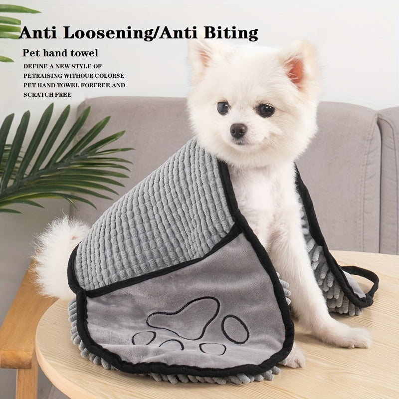 Microfiber Pet Bath Towel Super Absorbent Quick Dry Grooming Cloth With Hand Pockets
