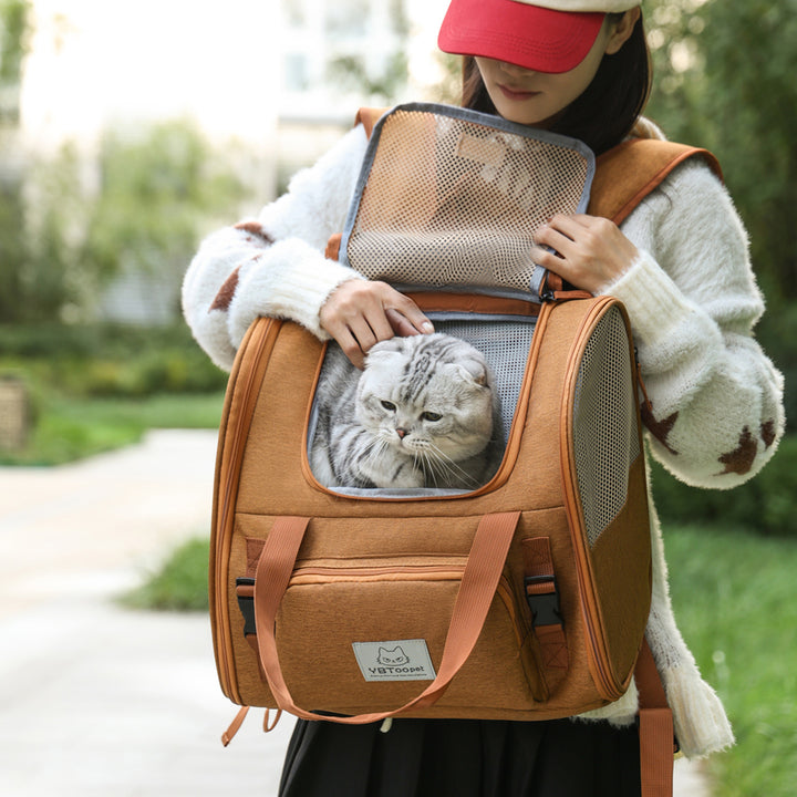Expandable Breathable Large Capacity Portable Pet Backpack Carrier