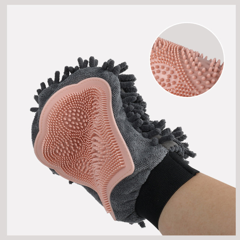 2 In 1 Pet Bathing Brush Grooming Glove Cleaning Massage Tool