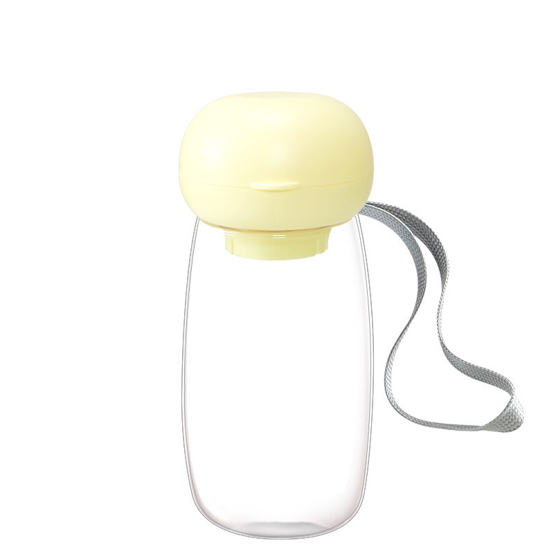 Portable Pet Water Bottle Travel Drinking Cup Bowl With Lanyard