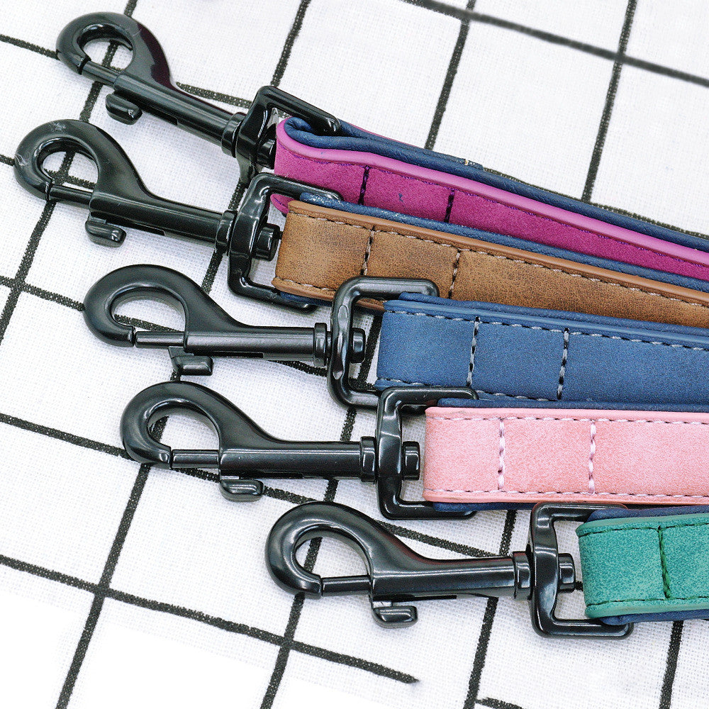 Pull Resistant Leather Pet Leash Durable Walking Lead