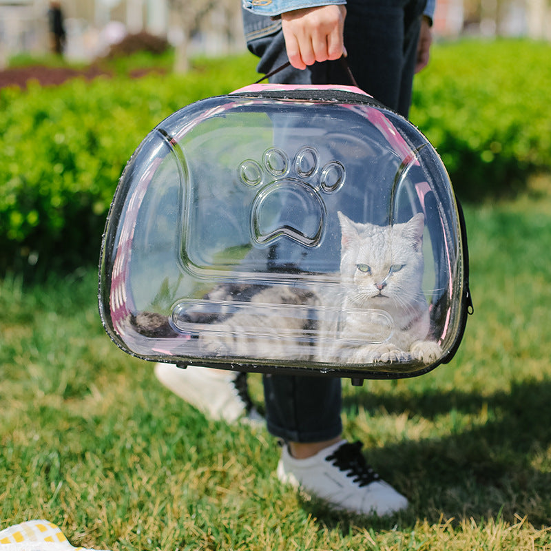 Portable Transparent Pet Backpack Travel School Bag
