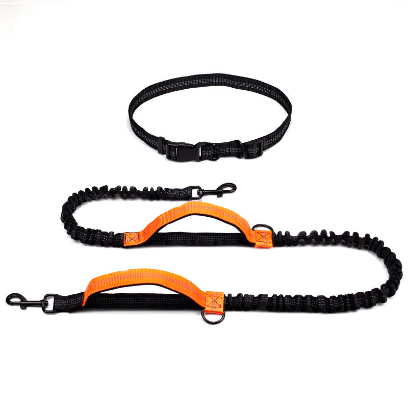 Multifunctional Reflective Double Pet Leash With Telescopic Design