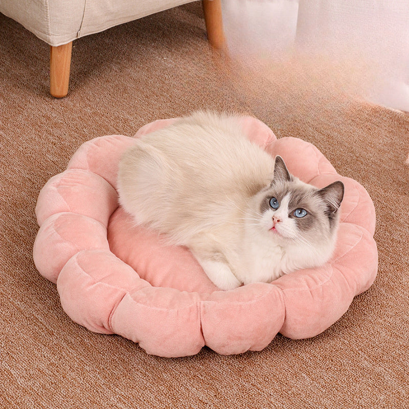 Multi Color Petal Shape Soft Plush Pet Nest Bed