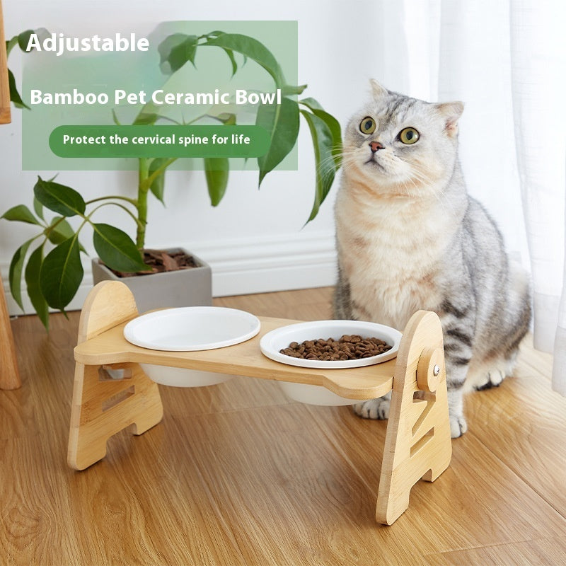 Oblique Mouth Pet Bowl With Cervical Spine Protection