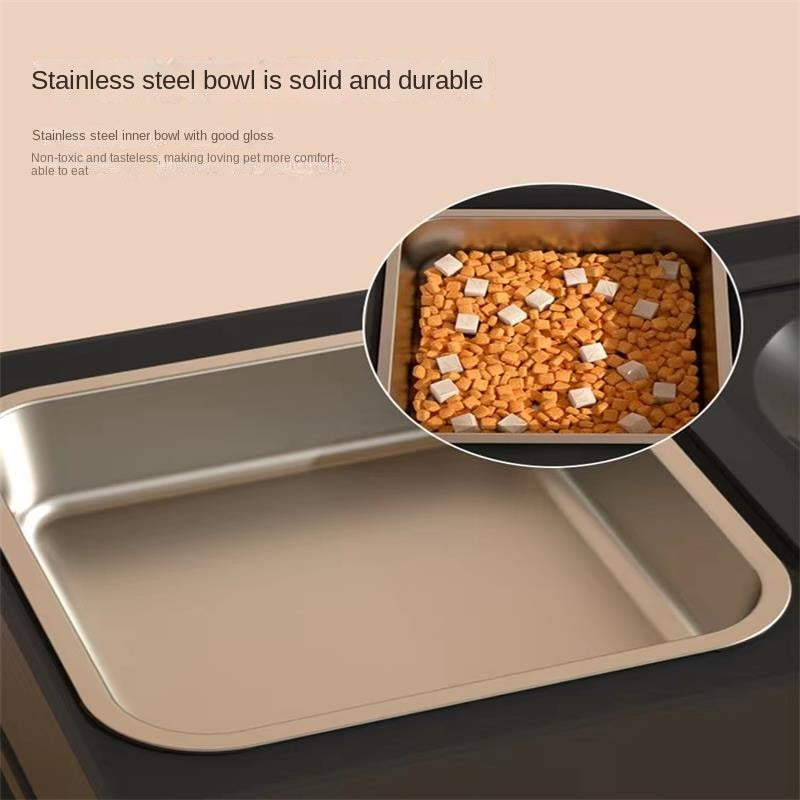 Adjustable Height Double Pet Bowls With Stainless Steel Stand