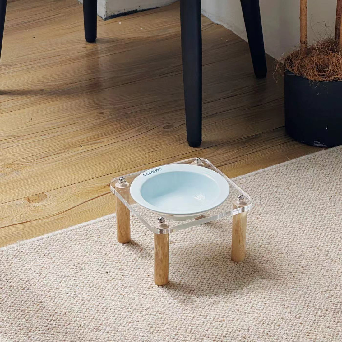 Anti Tumble Ceramic Elevated Pet Double Feeding Bowl