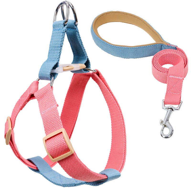 Color Drawstring Vest-Style Pet Leash Walking Control