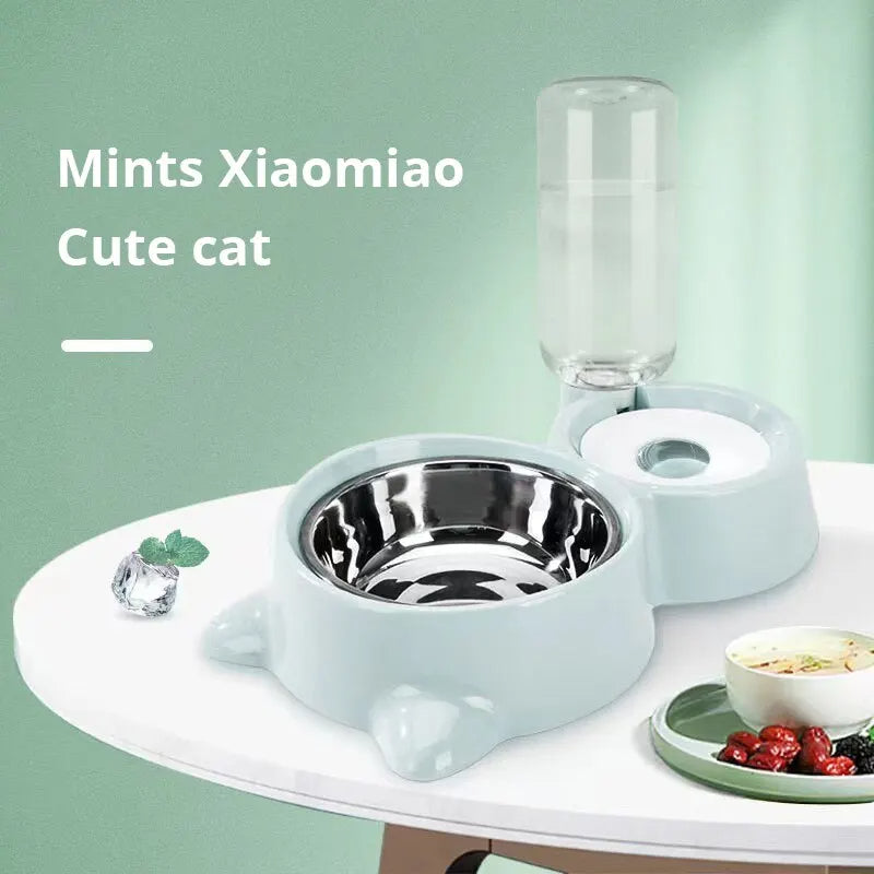 Automatic Pet Food And Water Dispenser Gravity Feeding Bowl