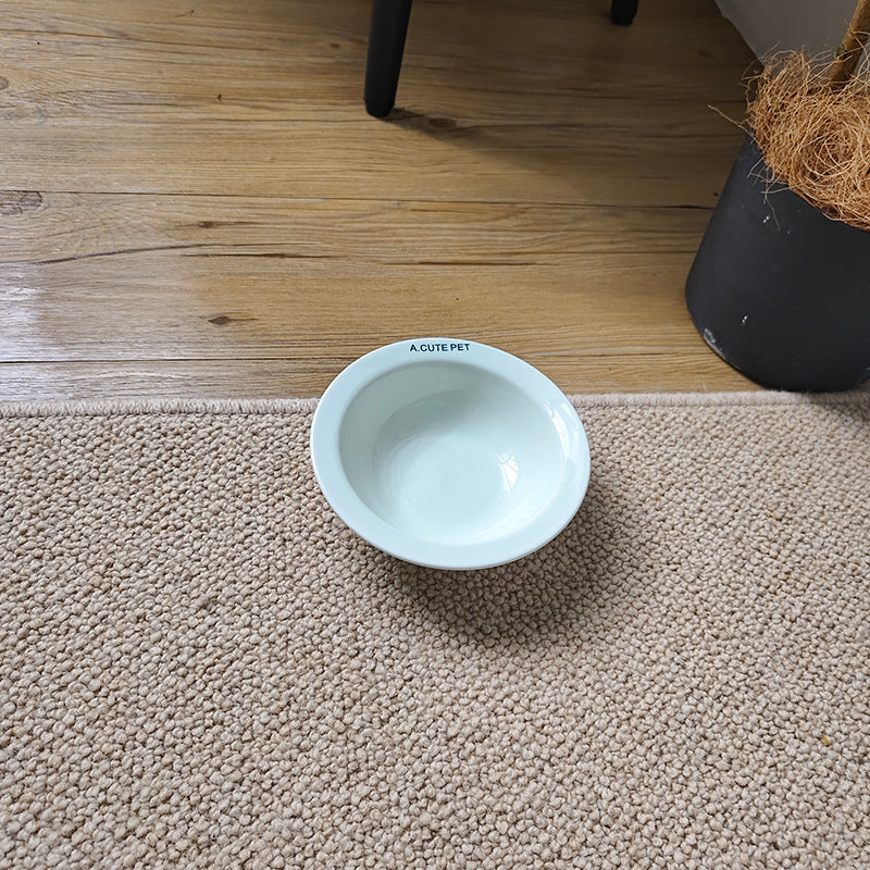 Anti Tumble Ceramic Elevated Pet Double Feeding Bowl