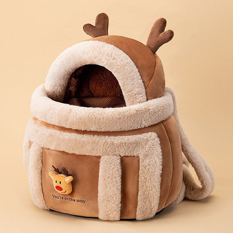 Animal Shaped Portable Pet Backpack Diaper Bag Shoulder Carrier