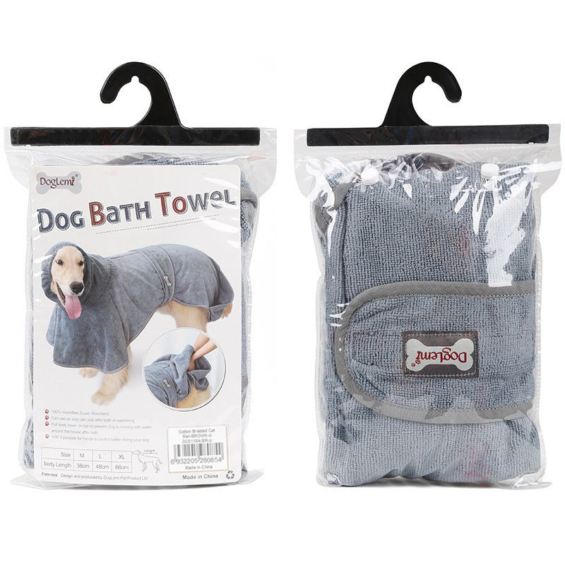 Highly Absorbent Cotton Pet Bathrobe Quick Dry Towel