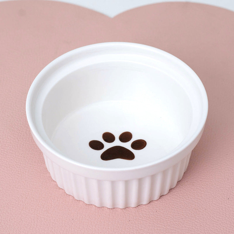 Ceramic Double Elevated Pet Feeding Water Bowl