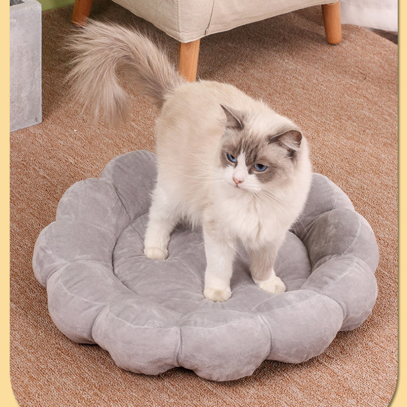 Multi Color Petal Shape Soft Plush Pet Nest Bed